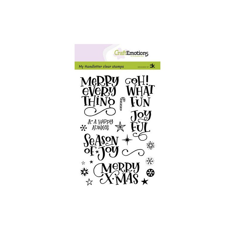CraftEmotions clearstamps A6 - handletter - Merry X-mas (Eng) Carla Kamphuis