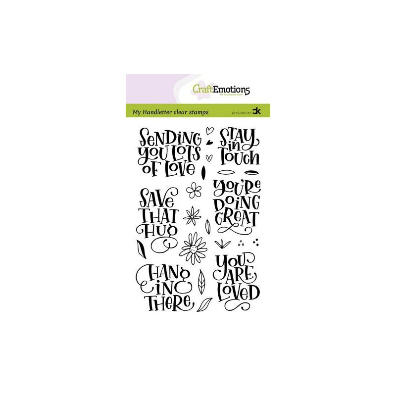 CraftEmotions clearstamps A6 - handletter - Sending you lots of love (Eng) Carla Kamphuis