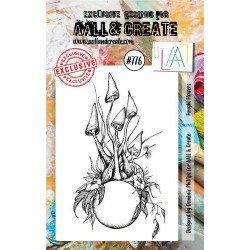 AALL & Create Stamp Funghi Flowers AALL-TP-776 7,3x10,25cm Dominic Philips