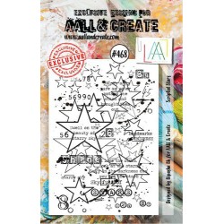 AALL & Create Stamp Scripted Stars  7,3x10,25cm