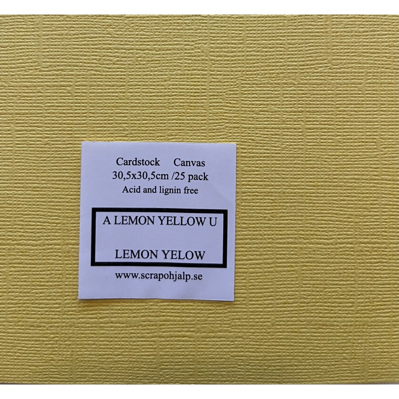 Scrap & Hjälp Cardstock "Lemon Yelow" 25 pack eller styckvis SoH146