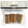DECO Miniglaskulor,  3 burkar, Guld / Gold