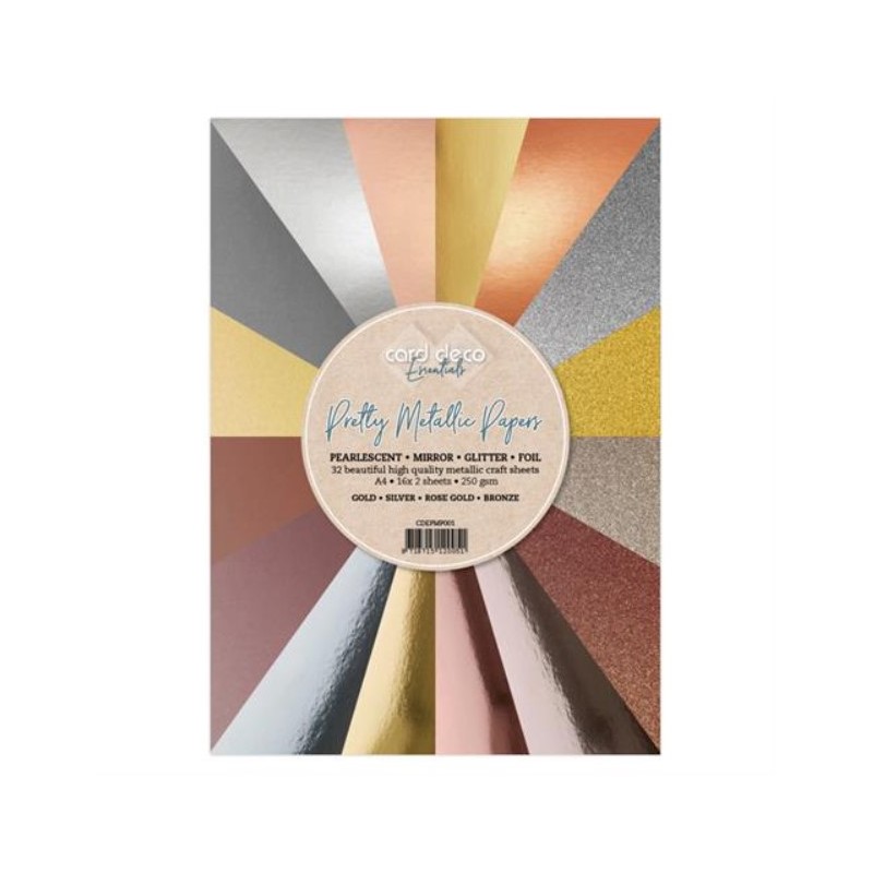 Card Deco "Pretty Metallic Papers" A4 16x2 sheets 250g