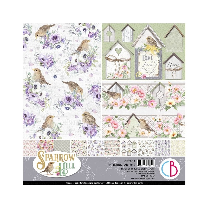 Ciao Bella Sparrow Hill Patterns PAD 12X12 8/st