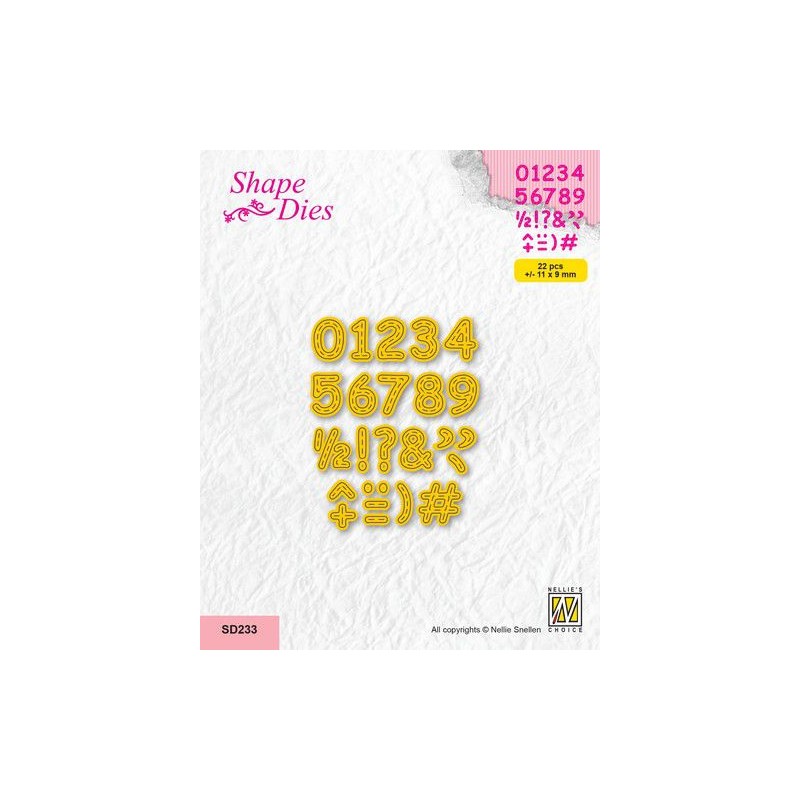 Nellie‘s Choice Shape Die - Stitched Digits SD233 11x9mm