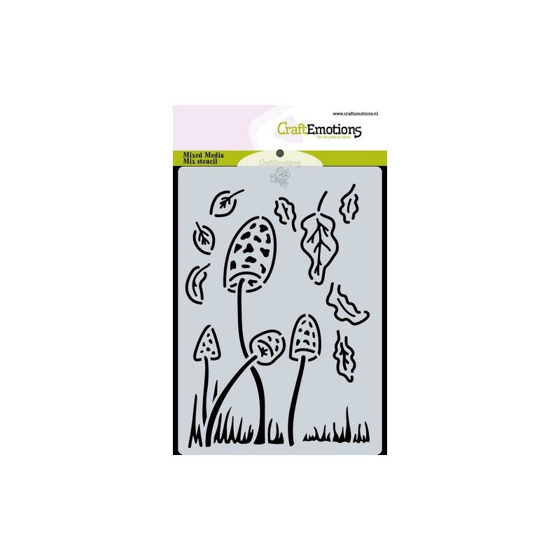 CraftEmotions A6 Mask stencil Magic Forest - mushrooms Carla Creaties