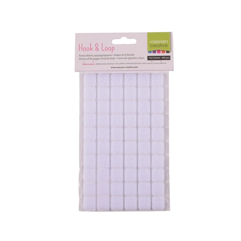 Vaessen Creative • Velcro Square adhesive 15mm 60pcs  / Fyrkantiga
