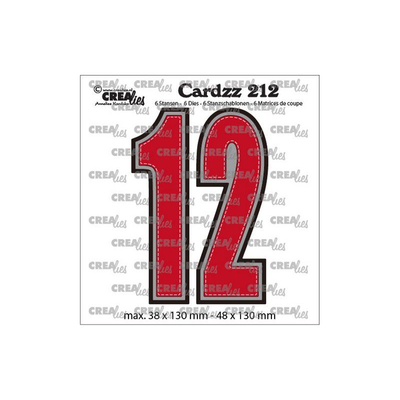 Crealies Cardzz no CLCZ212 Numbers 1 en 2 CLCZ212 38x130 - 48x130 mm