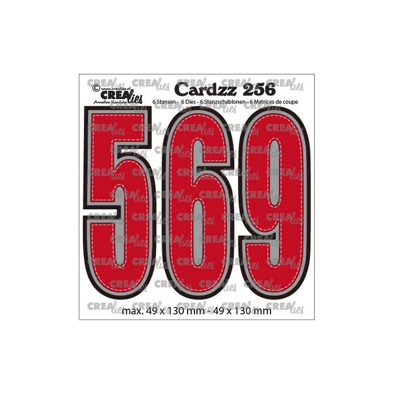 Crealies Cardzz no CLCZ256 Numbers 5, 6 en 9 CLCZ256 49x130 - 49x130 mm