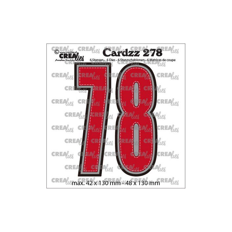 Crealies Cardzz no CLCZ278 Numbers 7 en 8 CLCZ278 42x130 - 48x130 mm