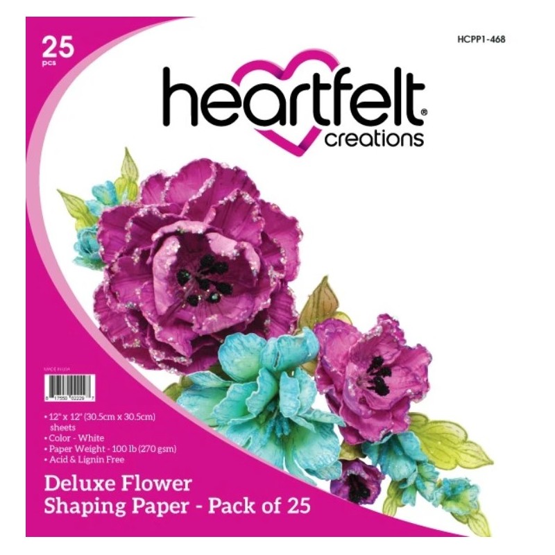 Heartfelt Deluxe Flower Shaping Paper Pack of 25 - White