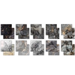 Craft Consortium The Essential Craft Papers - 6x6 - Ink Drops -Monochrome
