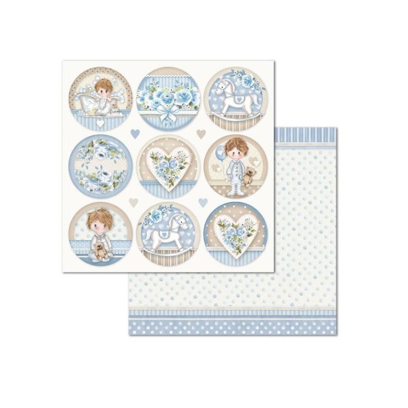 Stamperia Scrapbooking Double face 1 sheet - 12x12 Little Boy round