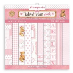Stamperia Scrapbooking Pad 10 sheets cm 30,5x30,5 (12"x12") - BabyDream Pink