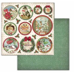 Stamperia Scrapbooking Double face 1 sheet - Merry Christmas rounds