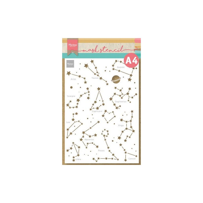 Marianne D Mask Stencil - Slimline Zodiac signs PS8128 A4