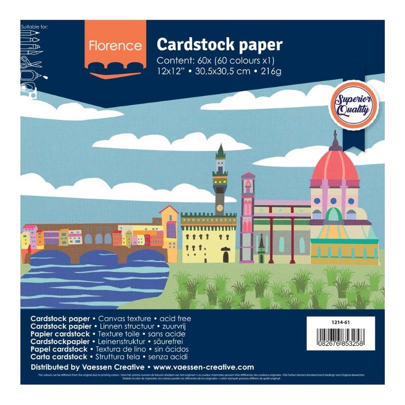 Florence • Cardstock Paper Texture 30,5x30,5cm 216g 60 st