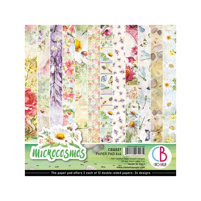 Ciao Bella MICROCOSMOS DOUBLE-SIDED PAPER PAD 6"X6" 24/PKG