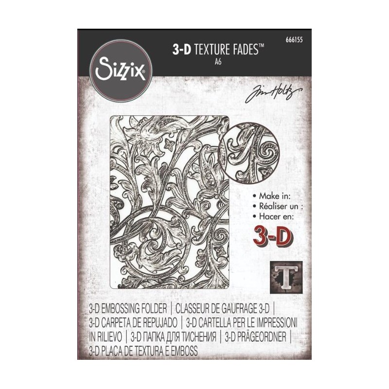 Sizzix 3-D Texture Fades EmbossingFolder Entangled 666155 Tim Holtz