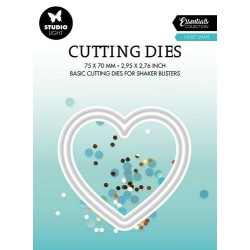 Studio Light Cutting Dies + fönster Heart Hjärta Essentials nr.450