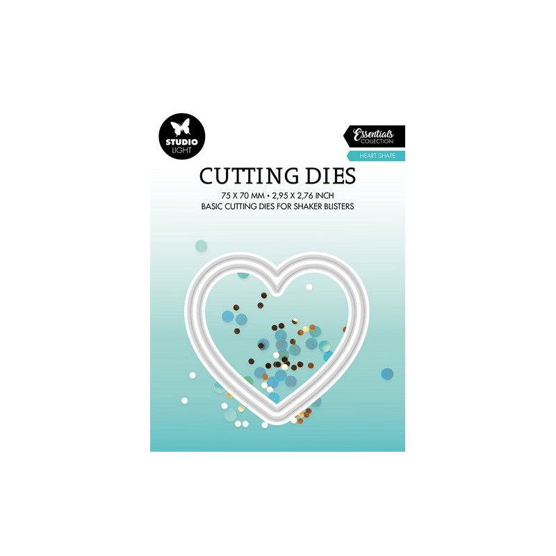 Studio Light Cutting Dies + fönster Heart Hjärta Essentials nr.450