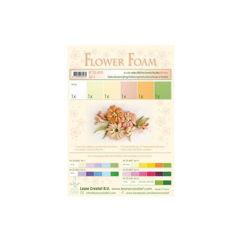 LeCrea - Flower Foam assort. 3, 6 sheets A4 salmon 25.4070 0.8mm