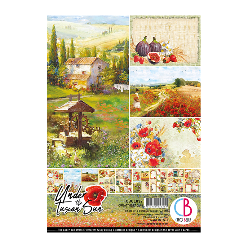 Ciao Bella UNDER THE TUSCAN SUN DOUBLE-SIDED CREATIVE PAD A4 9/PKG