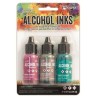 Ranger Alcohol Ink Kits Valley Trail Raspberry,Pebble,Clover  Tim Holtz 3x15ml