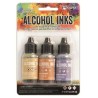 Ranger Alcohol Ink Kits Wildflowers Lemonade,Peach Bellini, Tim Holtz 3x15ml