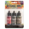 Ranger Alcohol Ink Kits Tuscan Garden Red Pepper, Mushroom,  Tim Holtz 3x15ml