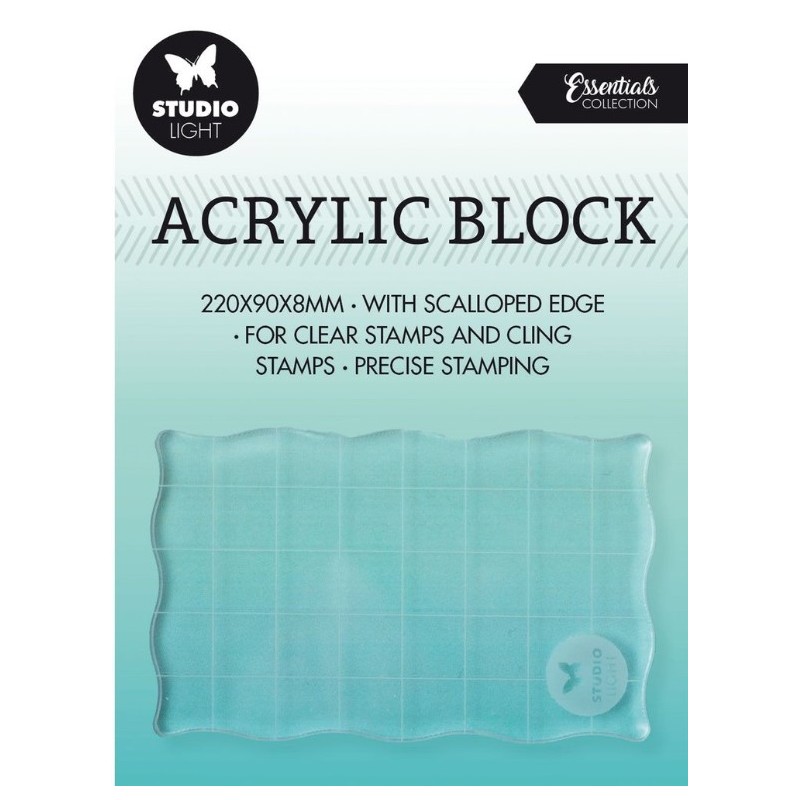 Studio Light • Essentials acrylic block for clear and cling stamps with grid 5x8x0,8cm Nr.03