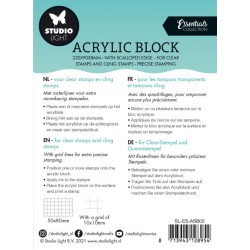 Studio Light • Essentials acrylic block for clear and cling stamps with grid 5x8x0,8cm Nr.03