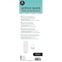 Studio Light • Essentials acrylic block for clear and cling stamps with grid 22x9x0,8cm Nr.01