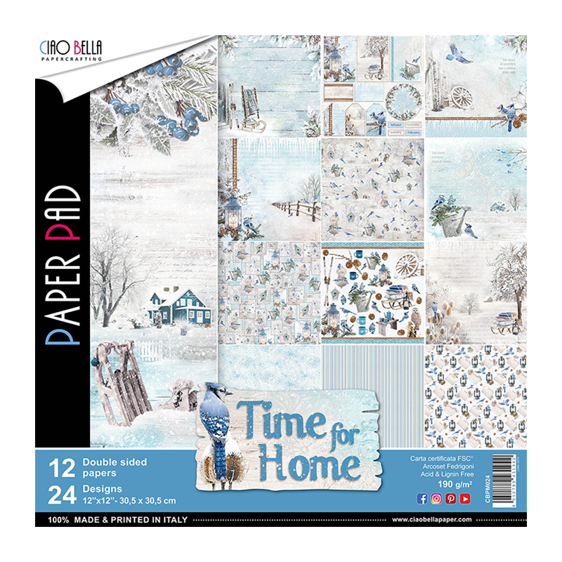 Ciao Bella TIME FOR HOME PAPER PAD 12"X12" 12/PKG