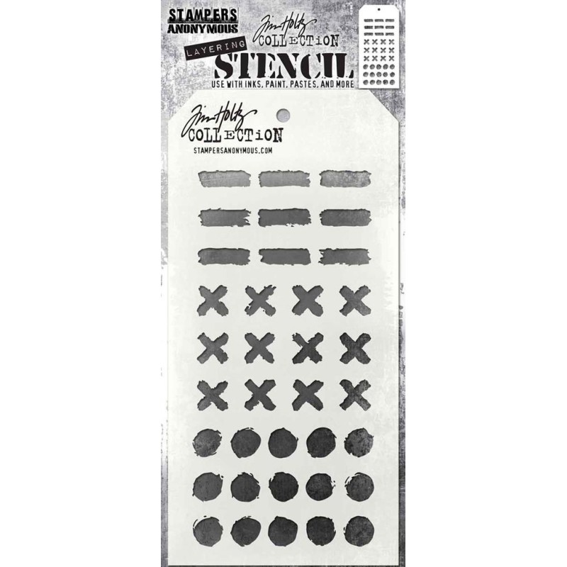 TIM HOLTZ LAYERED STENCIL “Markings” 10x21cm