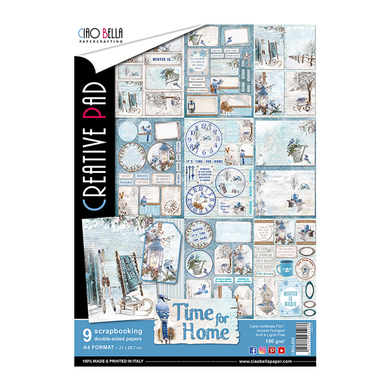 Ciao Bella TIME FOR HOME DOUBLE-SIDED CREATIVE PAD A4 9/PKG