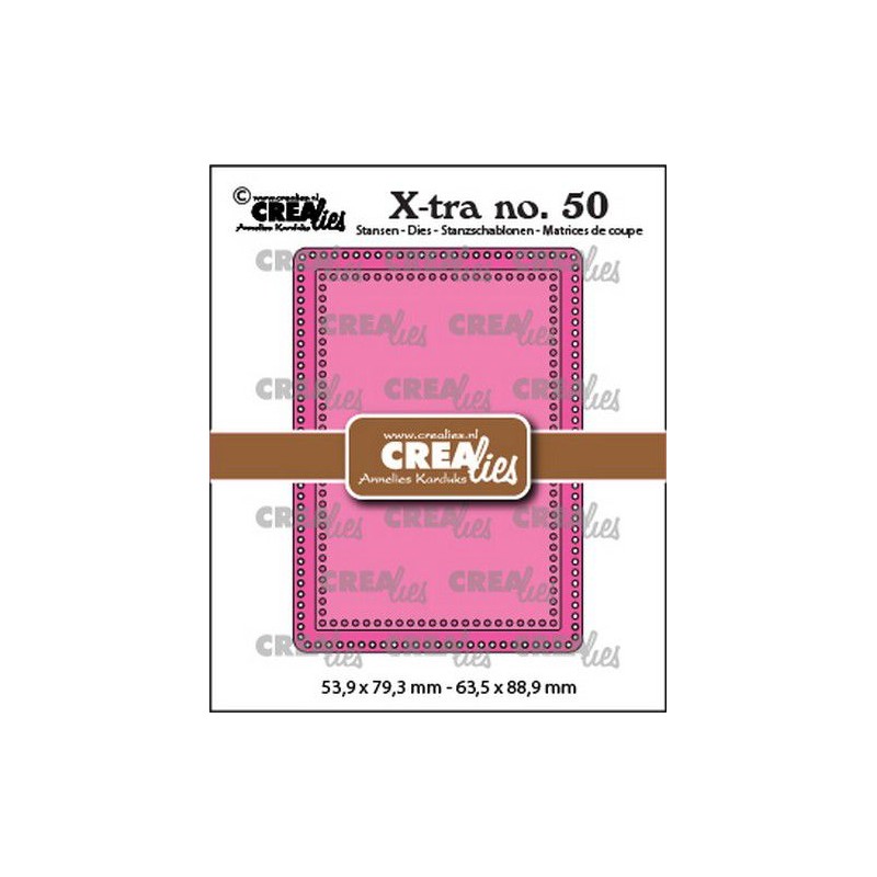 Crealies Xtra no. 50 ATC Die 2 st  (med runda hål längs kanten)