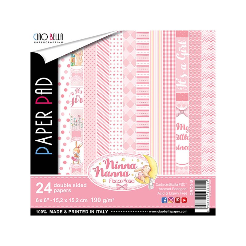 Ciao Bella NINNA NANNA GIRL PAPER PAD 6"X6" 24/PKG