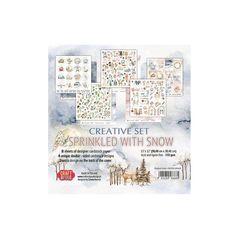 Craft&You Sprinkled with Snow Creative Set (8) 12x12 12 sht