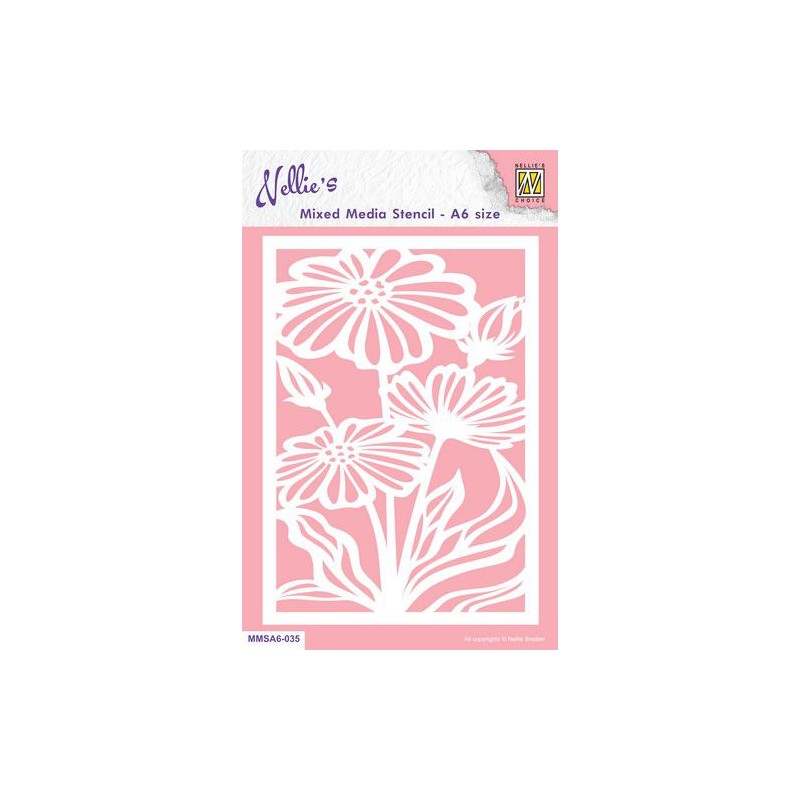 Nellie Snellen • Stencil A6 Size Christmas Flowers-2
