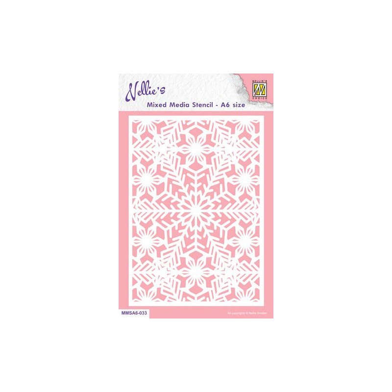 Nellie Snellen • Stencil A6 Size Christmas Snowflakes-2