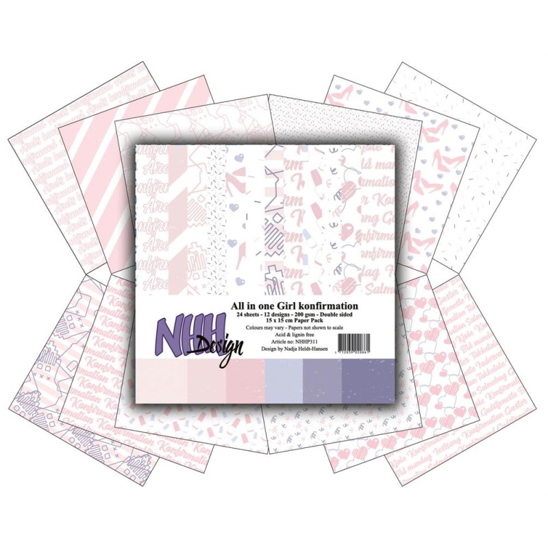 NHH Paperpad 15x15cm "All in one - Girl Konfirmation" NHHP311
