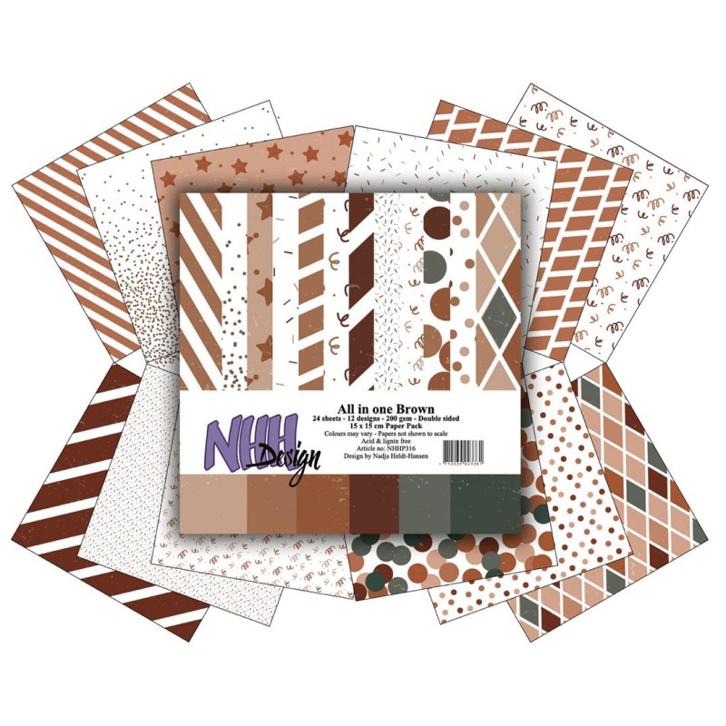 NHH Paperpad 15x15cm "All in one - Brown" NHHP316