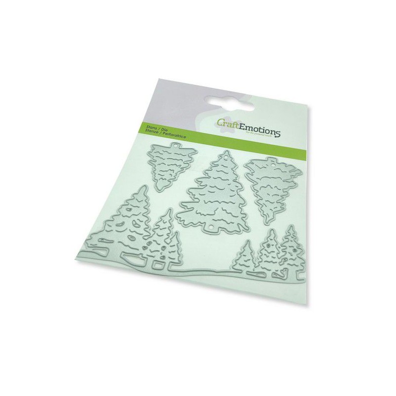 CraftEmotions Die - Christmas trees Card 11x9cm
