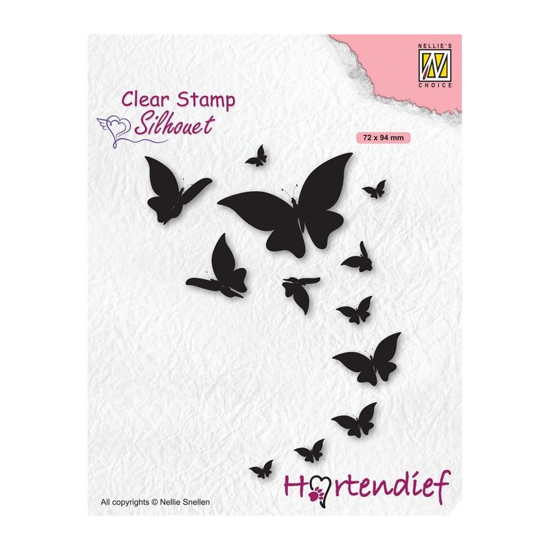 Nellie Snellen • Silhouet Clear Stamps Hartedief Series Butterflies