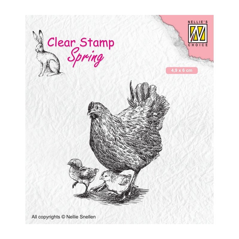 Nellie Snellen • Spring Clear Stamps Mother Hen With Chicks