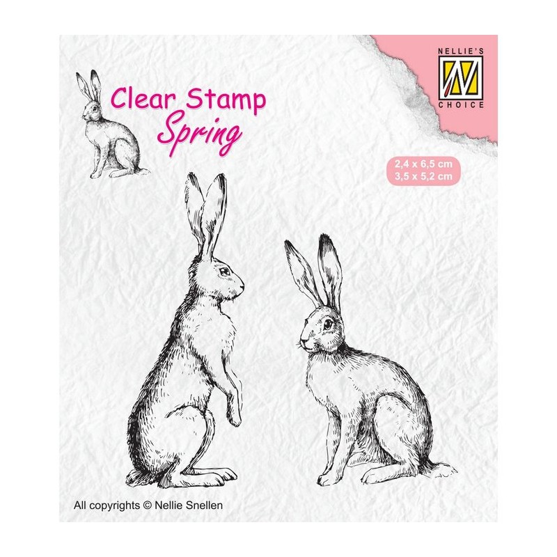 Nellie Snellen • Spring Clear Stamps Two Hares-2