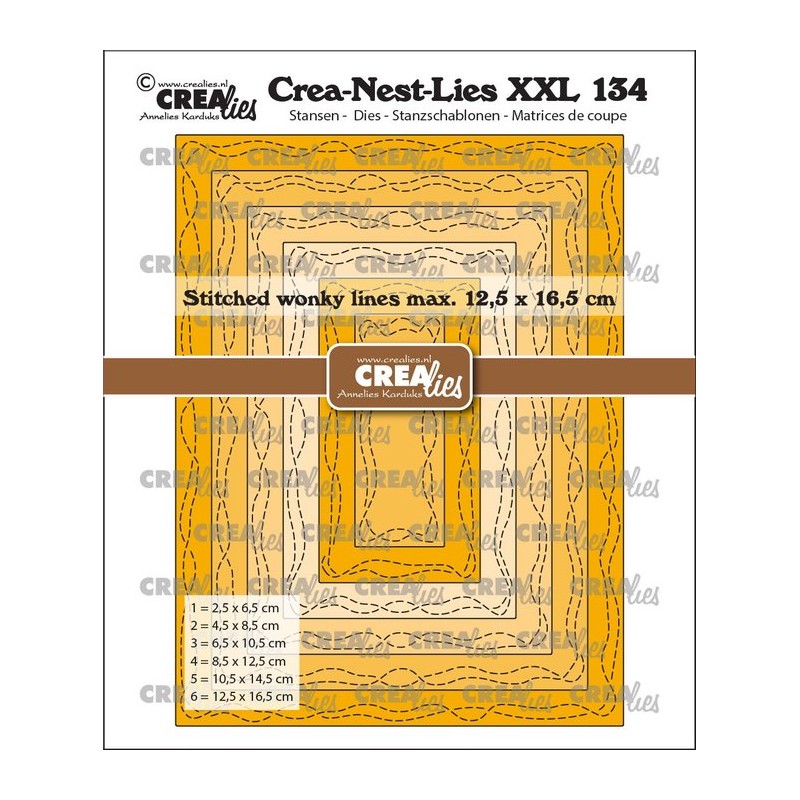 Crealies • Crea-Nest-Lies XXL Rectangles With 2 Wonky Stitchlines
