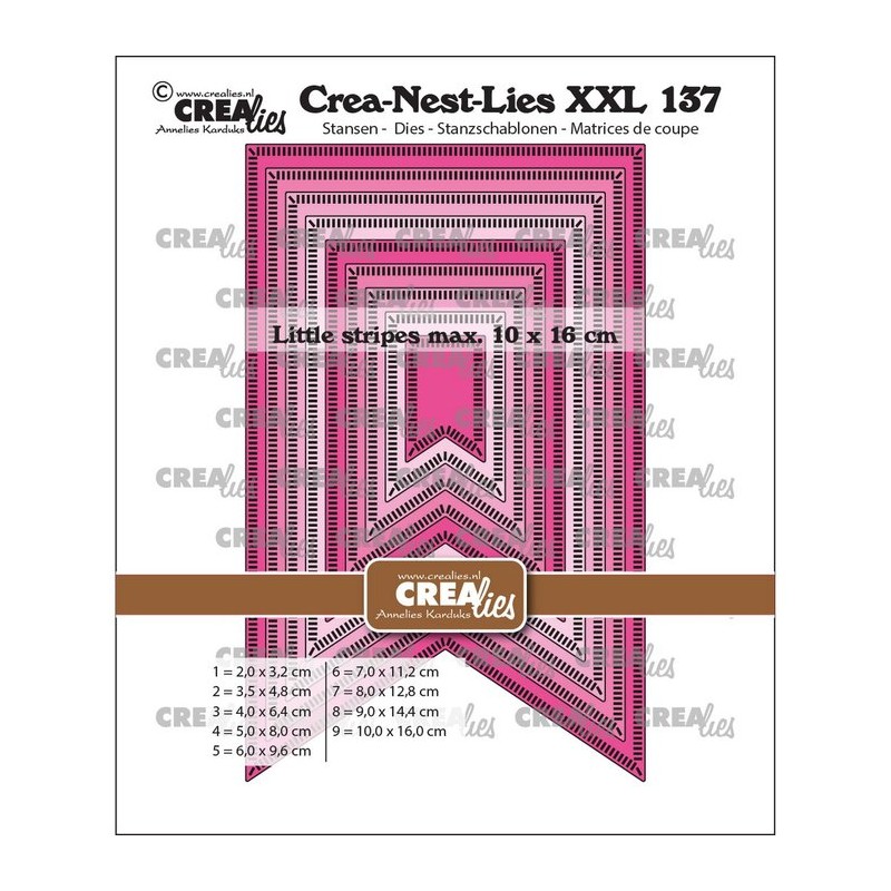 Crealies • Crea-Nest-Lies XXL Fishtail banner with little stripes