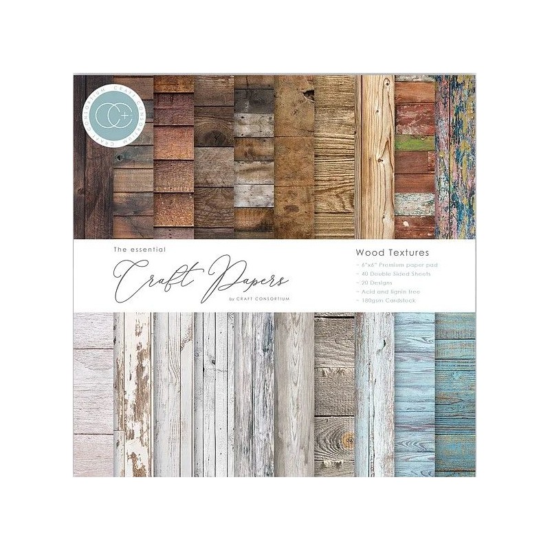 Craft Consortium The Essential Craft Papers - 6x6 Wood Textures